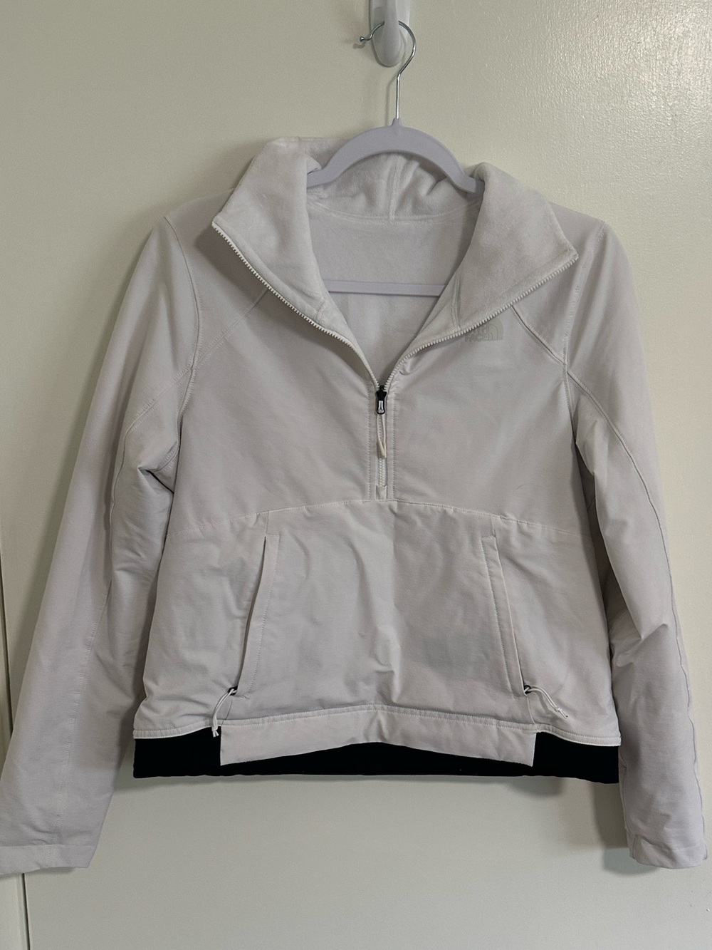 The North Face white and black Shelbe Raschel reversible quarter zip jacket M
